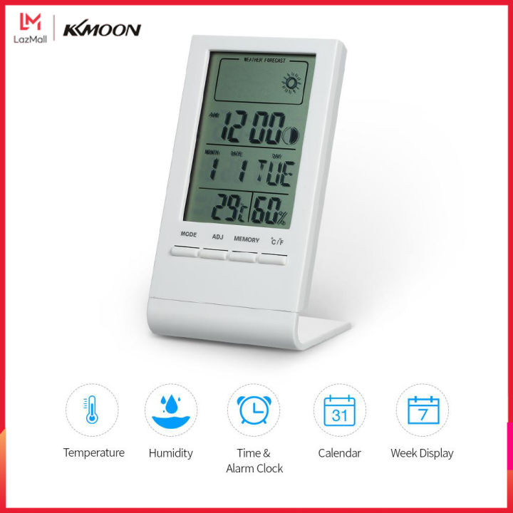 2 Sets Thermohygrometer Humidity Thermometer Meter Hygrometer Digital  Indoor Room Thermometer with Alarm Clock, Accurate Room Temperature Gauge