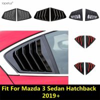 “{》} กระจกรถด้านหลังบานเกล็ดช่องแอร์ตกแต่งแผงสปอยเลอร์สำหรับ Mazda 3 Sedan 2019-2022อุปกรณ์เสริมภายนอกพลาสติก