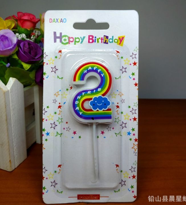 เทียนสีรุ้ง-เทียนตัวเลข-เทียนอายุ-เทียนวันเกิด-เทียนปักเค้ก-เทียน-สีรุ้ง-หลากสี-rainbow-birthday-number-candle