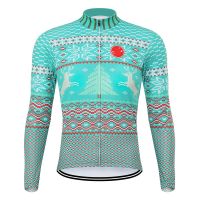 Man Retro Cycling Jersey Bicycle Wear Cycling Jersey Long Sleeve Christmas Bicycles Enduro Quick Thin Dry Bike Downhill Mtb Winter Fleece Clothing