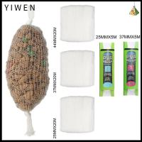 YIWEN 5M/20M 25/37/44MM ใหม่ เครื่องมือตกปลา อุปกรณ์ต่อสู้ PVA ล่อตาข่าย ถุงห่อเหยื่อ ตกปลาคาร์พหยาบ กระสอบละลายน้ำ