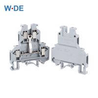 10 Pcs UKK5-PV Din Rail Terminal Block Double Layer Equipotential Bonder 4-Connductor Screw Electrical Wire Conductor UKK-5-PV