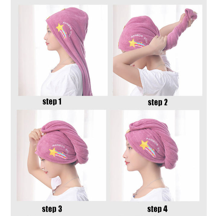 girls-for-button-with-frizz-absorbent-bath-head-soft-dry-wrap-ladies-towel-drying-hair