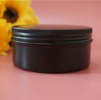 150g 82*38mm black empty round aluminum box metal tin cans cosmetic cream 150ml containers DIY refillable jar tea Aluminum Pot