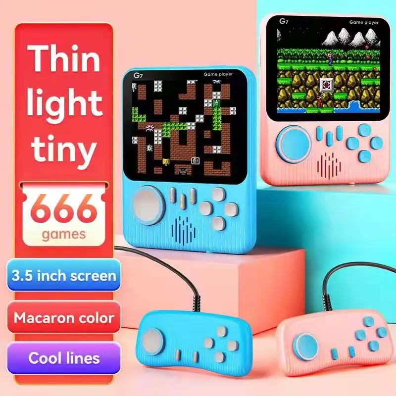 G7 Macaron Mini Jogos Eletrônicos 3.5-Polegada Tela Grande 666 Jogo Para Dois  Jogadores Jogo De Vídeo Ultra-fino Portátil Mini Boy Jogo De Luta -  AliExpress