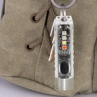 พวงกุญแจขนาดเล็กกระเป๋าไฟฉาย USB ชาร์จไฟ LED ไฟฉายโคมไฟกันน้ำแบบพกพาสำหรับฉุกเฉินกลางแจ้งตั้งแคมป์