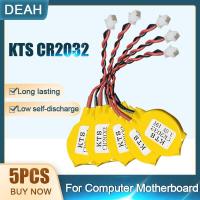 5ชิ้น/ล็อตใหม่3V แบตเตอรี่ลิเธียม KTS CR2032 CR2032W สำหรับ BIOS COM เมนบอร์ดคอมพิวเตอร์มิเตอร์แล็ปท็อปพร้อมปลั๊กสายเคเบิล Made In Japan