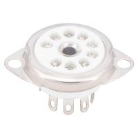 50PCS Ceramic B9A Silver-Plated 9Pin Vacuum Tube Socket Panel Chassis Mount for ECC81 ECC82 ECC83 EL84 6922 Vacuum Tube