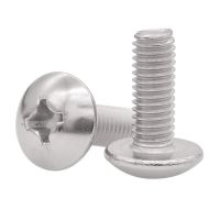 JISB1111T Stainless Steel Phillips Truss Mushroom Head Machine Screws Large Round Cross Bolt M2 M2.5 M3 M4 M5 TM Nails Screws  Fasteners