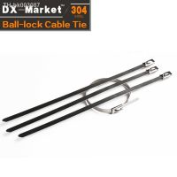 ► 5x250 100pcs good quality ball self-locking cable tie 304 stainless steel hasps