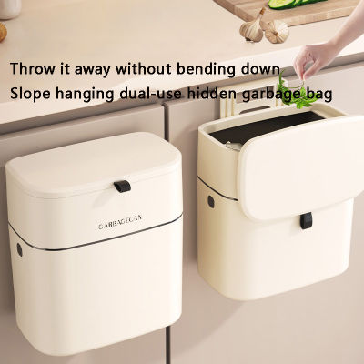 Wall-mounted Waste Basket Cabinet-mounted Rubbish Bin Household Hanging Trash Can Wall Hanging Waste Bin Kitchen Cabinet Trash Basket