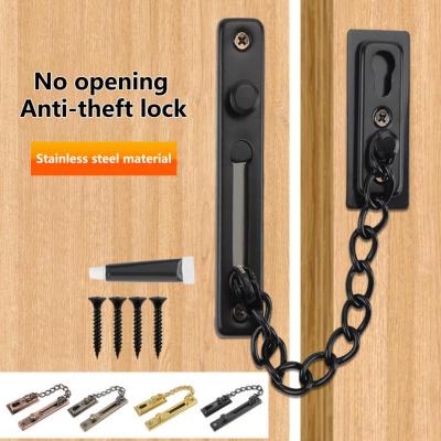 1 Set Door Buckle High Strength Anti-theft Anti-crack Break-resistant Punch-free Safety Buckle Design Door Latch for Hotel Door Door Hardware Locks Me