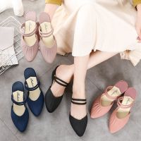 CODwumei04 ??READY STOCK Womens Korean Fashion Pointed Low-Heel Sandals