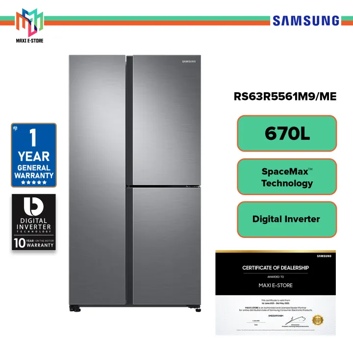 Samsung RS63R5561M9/ME Side by Side Refrigerator with Large Capacity ...