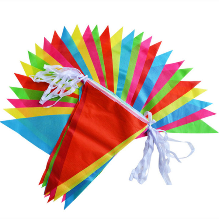 enddiiyu-ผ้าไนลอน-สีสัน-ตกแต่ง-เทศกาล-ธงสามเหลี่ยม-100-เมตร-ธงแบนเนอร์-หลากสี-ชายธง