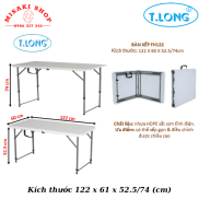 Bàn Xếp Du Lịch Thanh Long HM-FH122, Kích thước 122 x 61 x 52.5 74cm