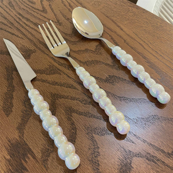 stainless-steel-cutlery-ceramic-pearl-handle-cutlery-stainless-steel-cutlery-set-of-four-stainless-steel-knife-stainless-steel-fork