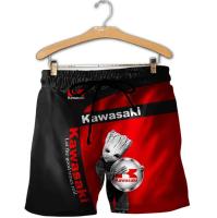 Casual shorts with kawasaki motorcycle logo 3d digital printing oversized beach shorts high quality for sport hip hop