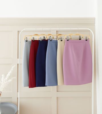 Techinee_Basic pencil skirt กระโปรงดินสอผาหลัง (กลุ่มสีใหม่)