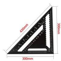 ขายร้อนมุม Ruler7/12นิ้วอลูมิเนียมอัลลอยด์สามเหลี่ยมสี่เหลี่ยมสำหรับงานไม้ความเร็วสี่เหลี่ยมโปรแทรคเตอร์วัดมุมเครื่องมือวัด