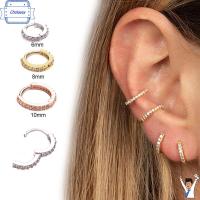 CHOLASEY 1ชิ้นแฟชั่น Daith Conch Snug Silver Gold ต่างหูห่วง Huggie ห่วงสแตนเลสเจาะจมูกและหู CZ Tindik Telinga อัญมณีประดับร่างกาย