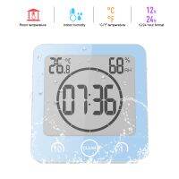 LCD Bathroom Wall Clock Shower Clocks Timer Digital Waterproof Water Splashes Temperature Humidity Kitchen Washroom Time