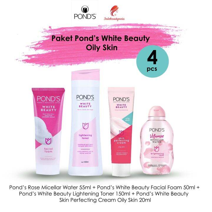 Paket Pond's Ponds White Beauty for Oily Skin / Kulit Berminyak 4pcs