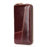 2019 Fashion Genuine Leather Men Wallets Male Purses Long Credit Card Holders Coin Pocket Zipper High Quality Wallet Vintage