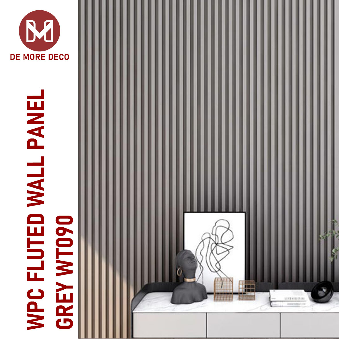 FLUTED WALL PANEL WPC (GREY WT090) 2900MM - DIRECT FACTORY PRICE