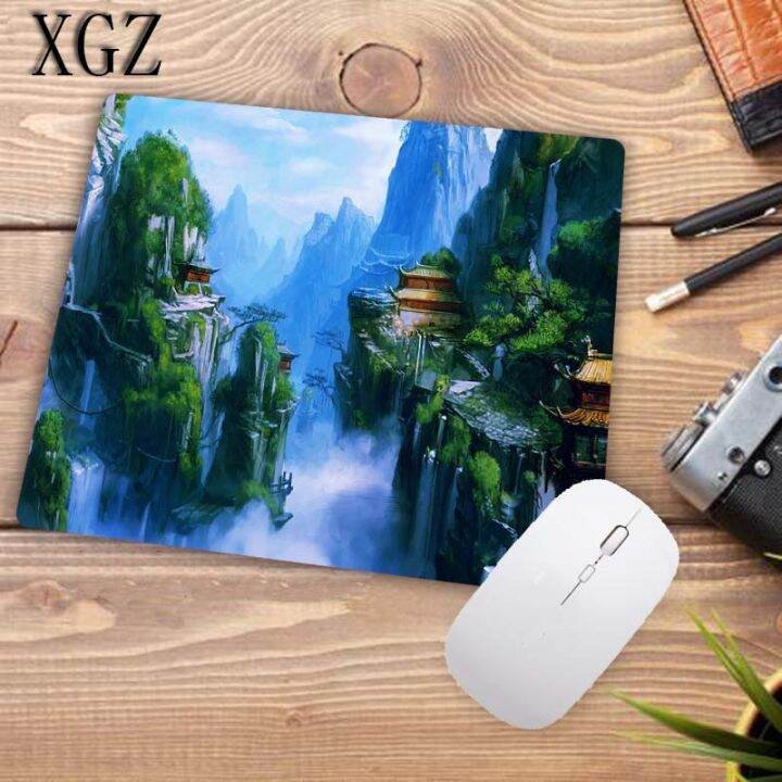 xgz-waterfall-tree-landscape-nature-gaming-mouse-pad-rubber-pc-computer-gamer-mousepad-desk-mat-table-mat-size-22x18cm-promotion