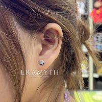 Eramyth Jewelry : ต่างหู เงินแท้ 92.5 ดีไซน์ ดอกไม้ ฝังเพชรสวิส CZ รหัส SH-0064-R01(พร้อมส่ง)