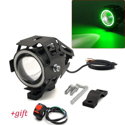 U7 LED Light Motorcycle Angel Eyes Headlight Spotlights Auxiliary Bright Fog Light For Honda CRF 250 450 X 230F XR 230 250 400