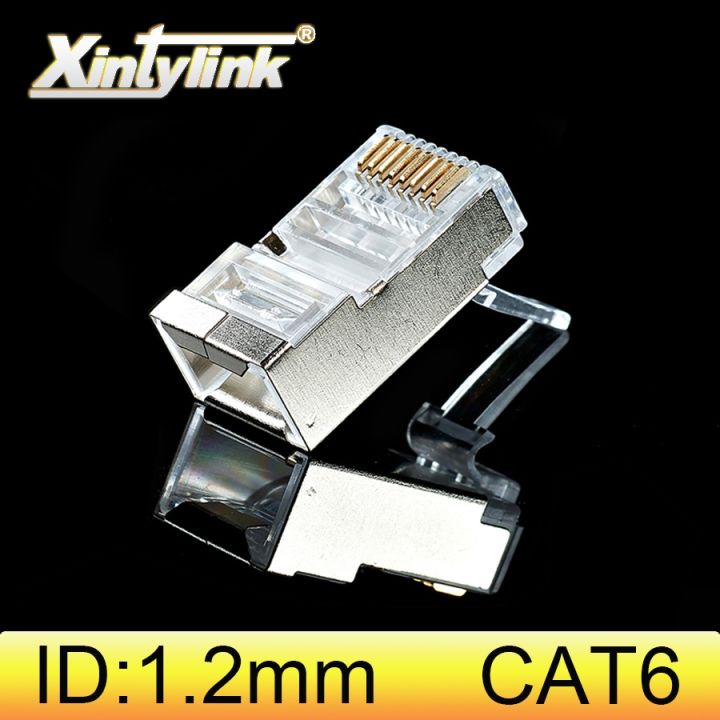 xintylink-rj45-connector-cat6-cat-6-plug-8p8c-stp-rg-rj-45-lan-shielded-sftp-ftp-network-ethernet-cable-jack-modular-1-2mm-hole