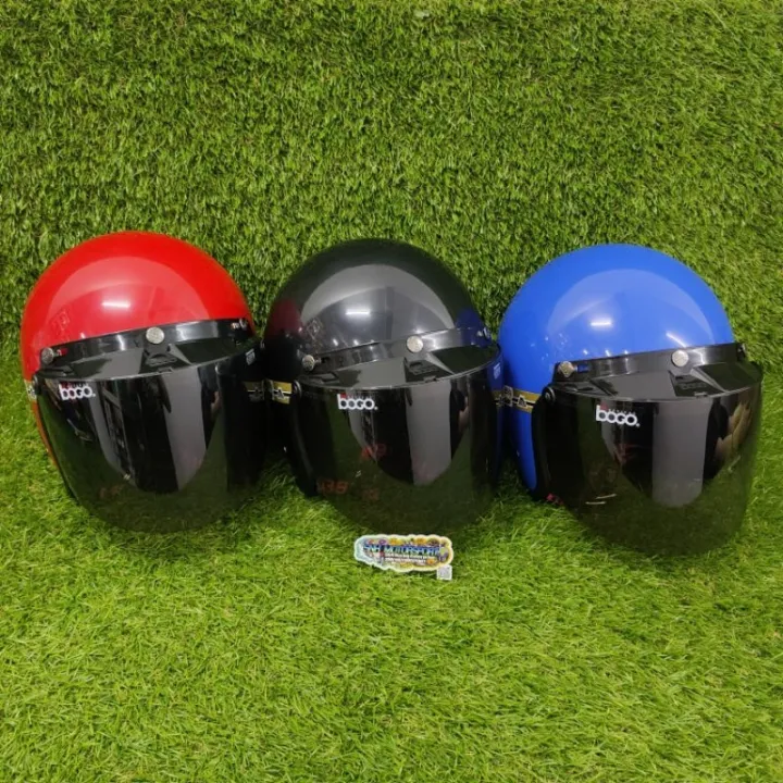 Exclusive Helmet MS88 With Visor Smoke Black Blue Rainbow Gold 2 Tone