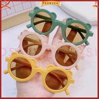 PEANSEA 2Pcs/Set สีสันสดใส ชุดที่คาดผมแว่นกันแดดเด็ก กรอบกลมๆ ที่คาดผม น่ารักน่ารักๆ แว่นตากันแดดสำหรับผู้หญิง สำหรับทารกหญิง