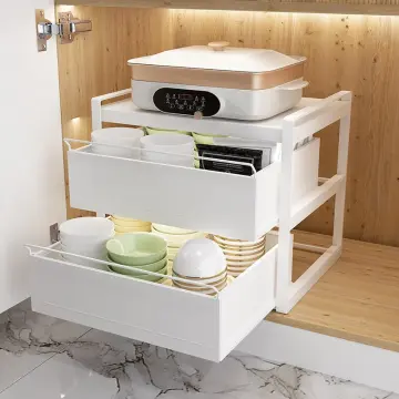 Kitchen Caddy Sliding Coffee Tray Mat, Under Cabinet Appliance Coffee Maker  Toaster Countertop Storage Moving Slider - 12 ABS Base Sliding Shelf