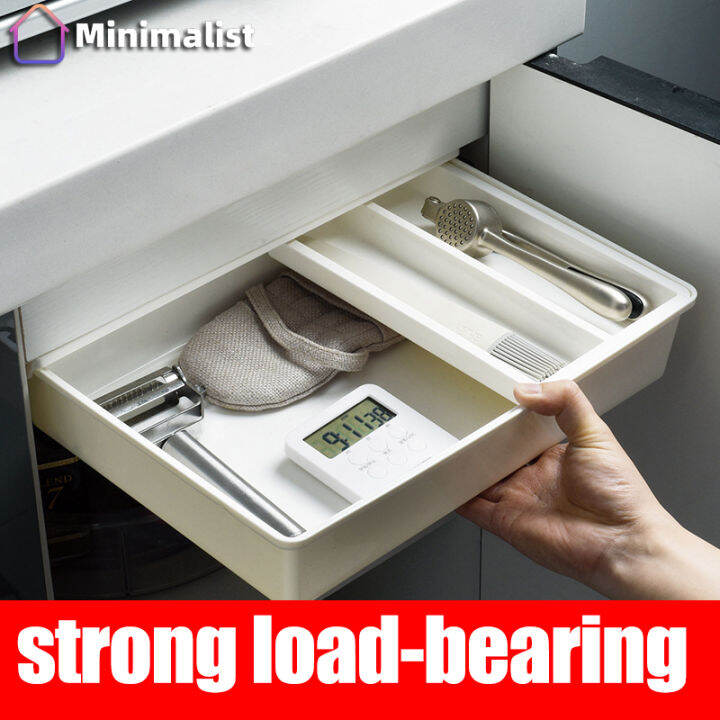 Under Desk Drawer Organizers SelfAdhesive Table Bins Container Storage