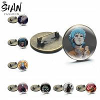 【hot】✢  Sally face anime broches pinos redondo dos desenhos animados figuras emblemas para saco de roupas lapela vidro cabochão jóias atacado