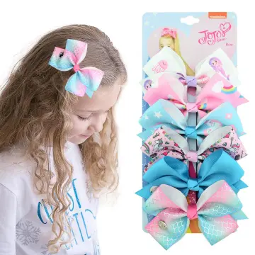 6 Pcs Set JOJO Siwa Ribbon Girls Hair Bows Clips Hair Pins