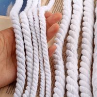 2 Meters/Lot Beige Cotton Three Twisted Rope String Cords Twine Sash Craft 4mm-20mm Cotton Thick Cords For Handmade Decorative General Craft