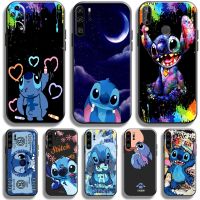 Disney Cartoon Lilo Stitch For Huawei P50 P40 P30 P20 Pro Lite 5G Phone Case For Huawei P Smart Z 2021 Black Liquid Silicon