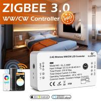 GLEDOPTO Zigbee 3.0 Smart Pro WWCW Controller Warm Cold White Light Work with SmartThings APP Alexa Echo Plus 2.4G RF Remote