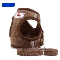Dog Harness Dog Traction Rope Corduroy Breathable Dog Chest Strap Reflective Pet Chest Strap Walking Rope Set