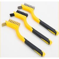 1pc 7 Inch Mini Wire Brush Brass Nylon Stainless Steel Rust Remover Metal Wire Burring Rust Brush Metal Cleaning Tool