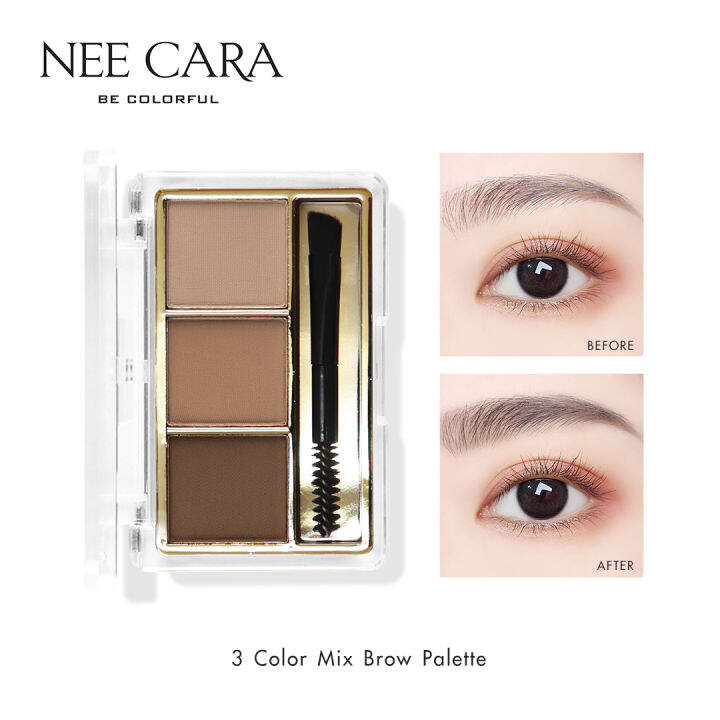 nee-cara-นีคาร่า-พาเลทคิ้ว-พาเลทเขียนคิ้วเนื้อฝุ่น-3-ช่อง-n300-3-color-mix-brow-powder