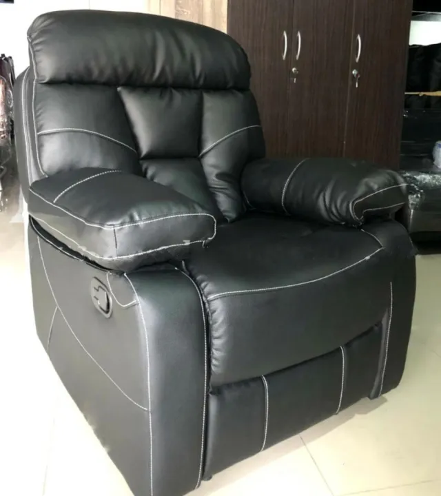 Leather Recliner Overstuffed Heavy, Faux Leather Theater Seating