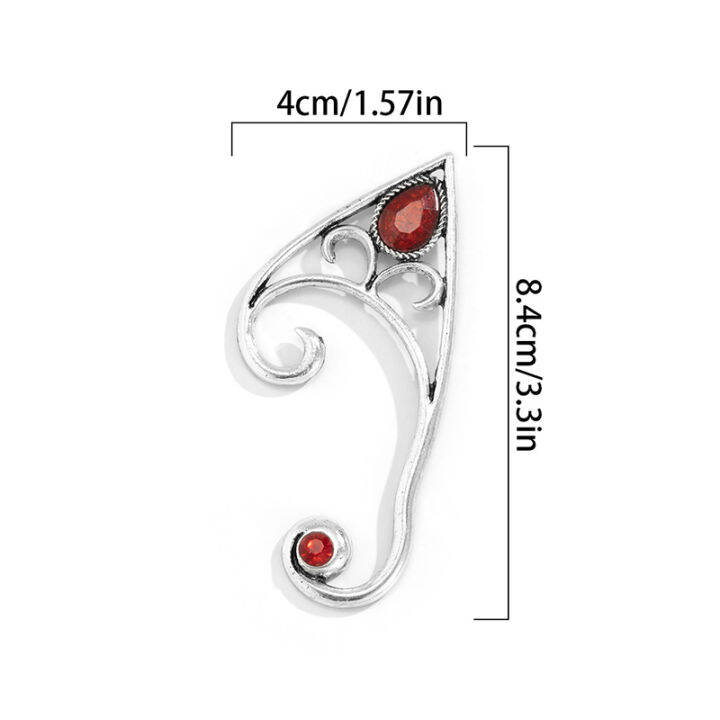 ต่างหูต่างหูแบบหนีบนางฟ้าพังก์เอลฟ์สีดำต่างหูแบบหนีบไม่มีต่างหูเจาะสำหรับผู้หญิง