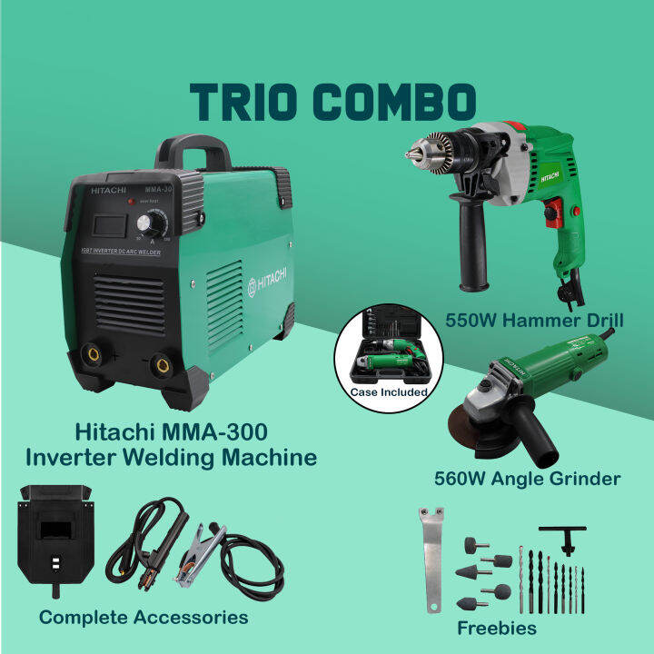 Hitachi MMA300 Welding Machine + Hitachi Grinder and Drill