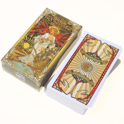 hot selling Golden Art Nouveau tarot Oracle Cards Board Deck Games Palying Cards For Party Game