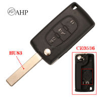 3 Buttons Flip Remote Control Key Case Car Key Fob Shell Ce0536 Va2/hu83 Replacement Parts